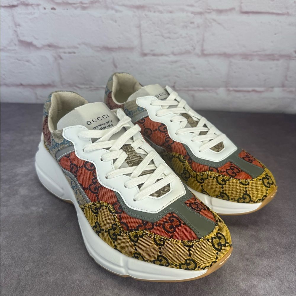 Gucci Mens Rython Multicolor Sneakers GG Canvas 9 - Picture 4 of 14